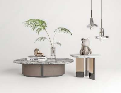 现代茶几3D模型下载